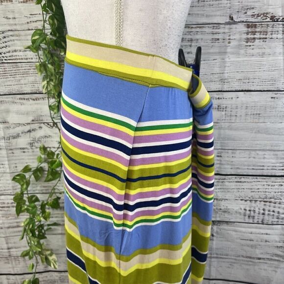 Liz Claiborne Skirt size Large Blue Purple Striped Jersey Straight Pencil Knee - Picture 9 of 12